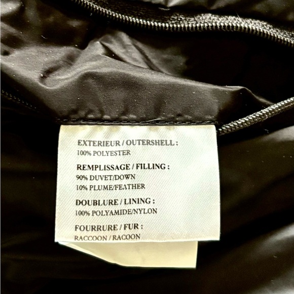 BLACK LONG PARKA PUFFER DOWN COAT WITH REAL FUR ON HOOD - Picture 8 of 9